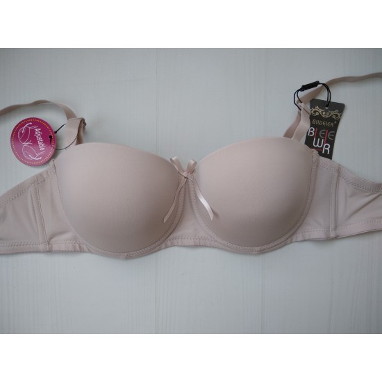 Бюстгальтер  Biweier анжелика, пуш-ап с силиконовыми лентами бежевый темный 80В 3189