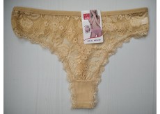 Трусики стрінги UOKIN бавовна мереживні бежевий XL 46 1931
