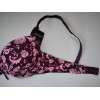 Комплект Biweier гладкий с цветочным принтом push up бордовый 85В 3807