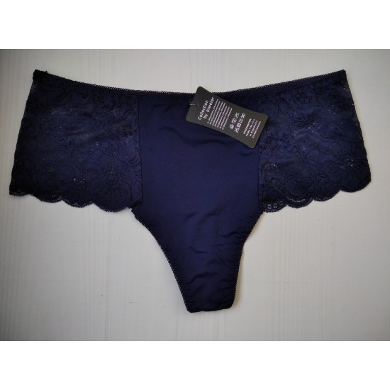 Трусики стрінги Biweier висока посадка мереживо синій XXL 54 310