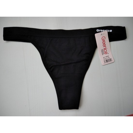 Трусики стринги Greenice бесшовные тонкий пояс черный 48-50 L\XL 9894