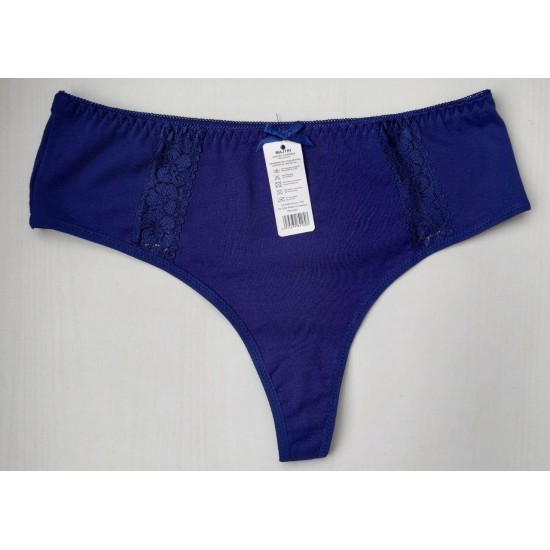 Трусики стринги Nadizi высокая посадка хлопок синий темный XXL 52 931