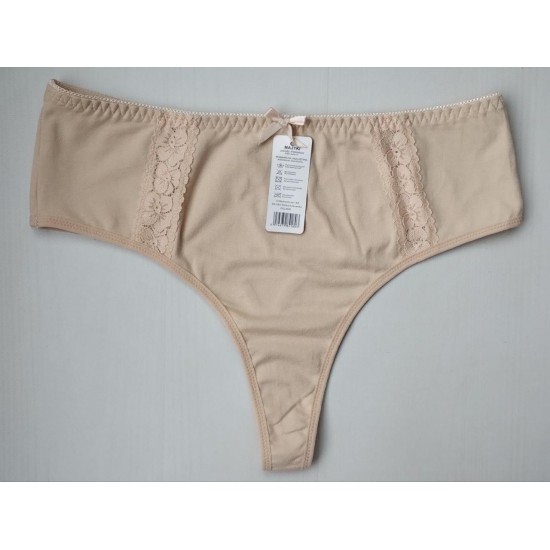 Трусики стрінгі Nadizi із завищеною талією бавовна бежевий XXXL 54 931