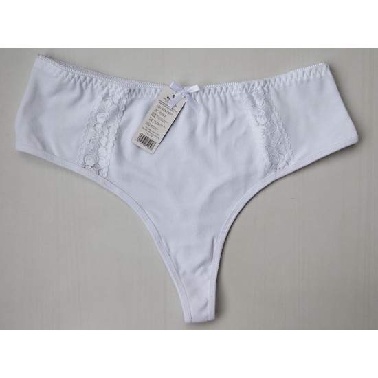 Трусики стрінгі Nadizi із завищеною талією бавовна білий XL 50 931