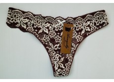 Трусики стринги Annajolly кружевные коричневый L 7313