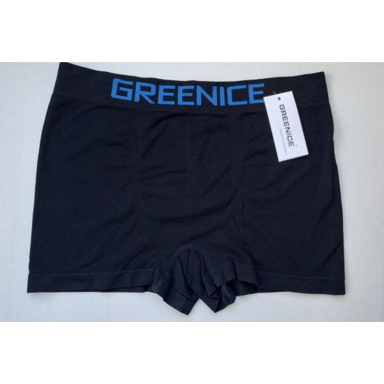 Мужские боксеры Greenice бесшовные черный с голубым поясом M\L 4811