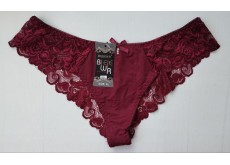 Трусики бразилиана Biweier кружевные бордовый XL 46\48 1909
