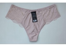 Трусики бразилиана Biweier высокая посадка кружево пудровый L\XL 48\50 2816