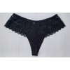 Трусики стринги хлопок Biweier высокая посадка кружево черный XXXL 50 9997