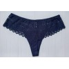 Трусики стринги хлопок Biweier высокая посадка кружево синий темный XXXL 50 9997