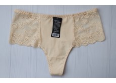 Трусики стринги Biweier высокая посадка хлопок бежевый XXL 54 3022