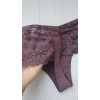 Трусики стринги Biweier высокая посадка хлопок сливовый XXXL 56 3022