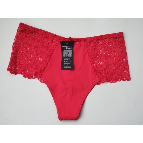 Трусики стрінги Biweier висока посадка мереживо червоний XXL 54 1939 Трусики стрінги Biweier висока посадка мереживо червоний XXL 54 1939
