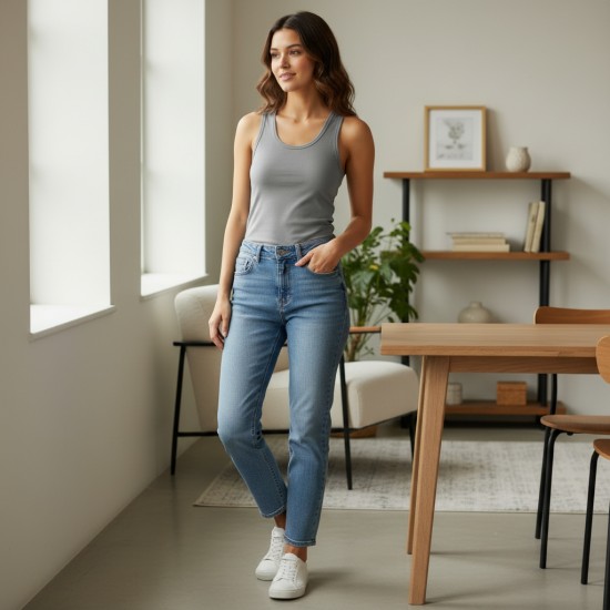 Майка Greenice бесшовная рубчик серый L\XL 7314