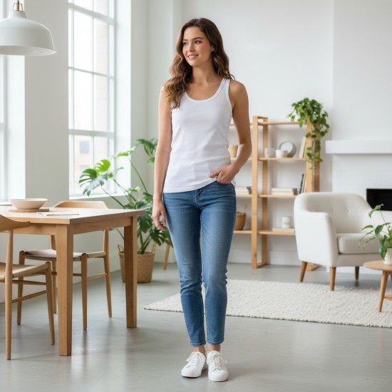 Майка Greenice бесшовная рубчик белый S\M 7314