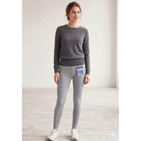 Лосины Greenice однотонные светло серые хлопок XL\XXL 2065