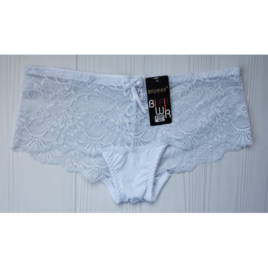 Трусики шортики Biweier кружево белый XL 48 30319