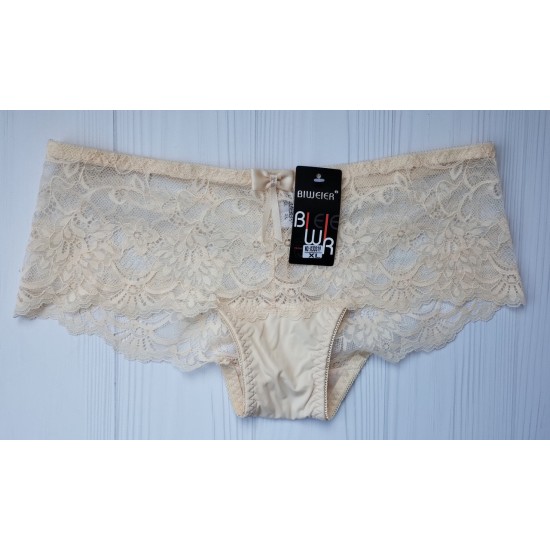 Трусики шортики Biweier кружево бежевый XL 48 30319 Трусики шортики Biweier кружево бежевый XL 48 30319