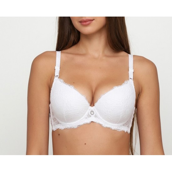 Бюстгальтер Donafen кружевной push up белый 80С 8228