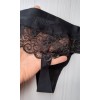 Трусики стринги Onita de mas бесшовные с кружевом черный L 46 1027